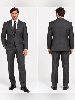 Europa Collection Men 2 Piece Wool Suit Blazer US 42 Pants 33W X 32L Classic USA
